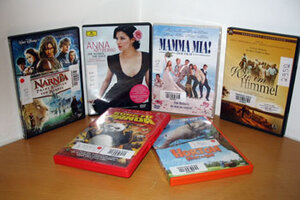 DVDs im Halbkreis