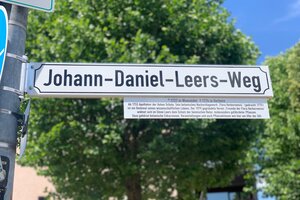 Straßenschild der Johann-Daniel-Leers-Weg in Herborn