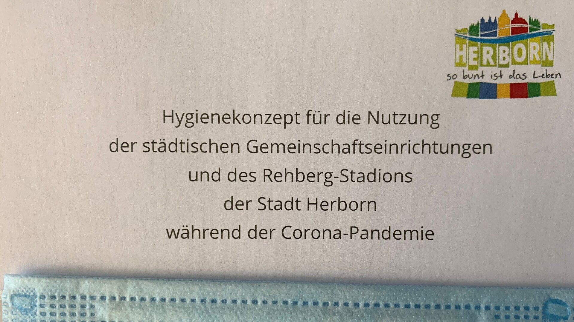 Titelblatt des Hygienekonzepts der Stadt Herborn