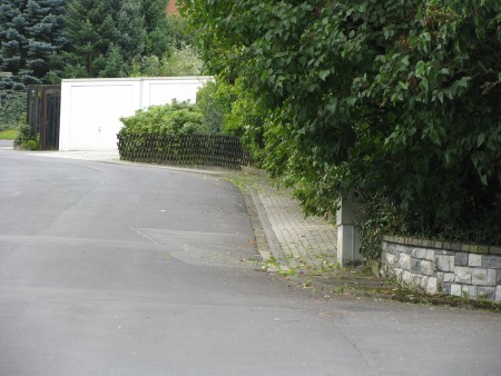 Überwachsener Gehweg