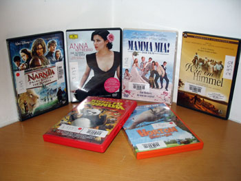 DVDs im Halbkreis